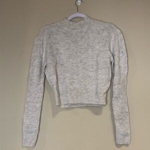 MADEWELL mock neck Heather grey/Cream Knit long sleeve Sweater
